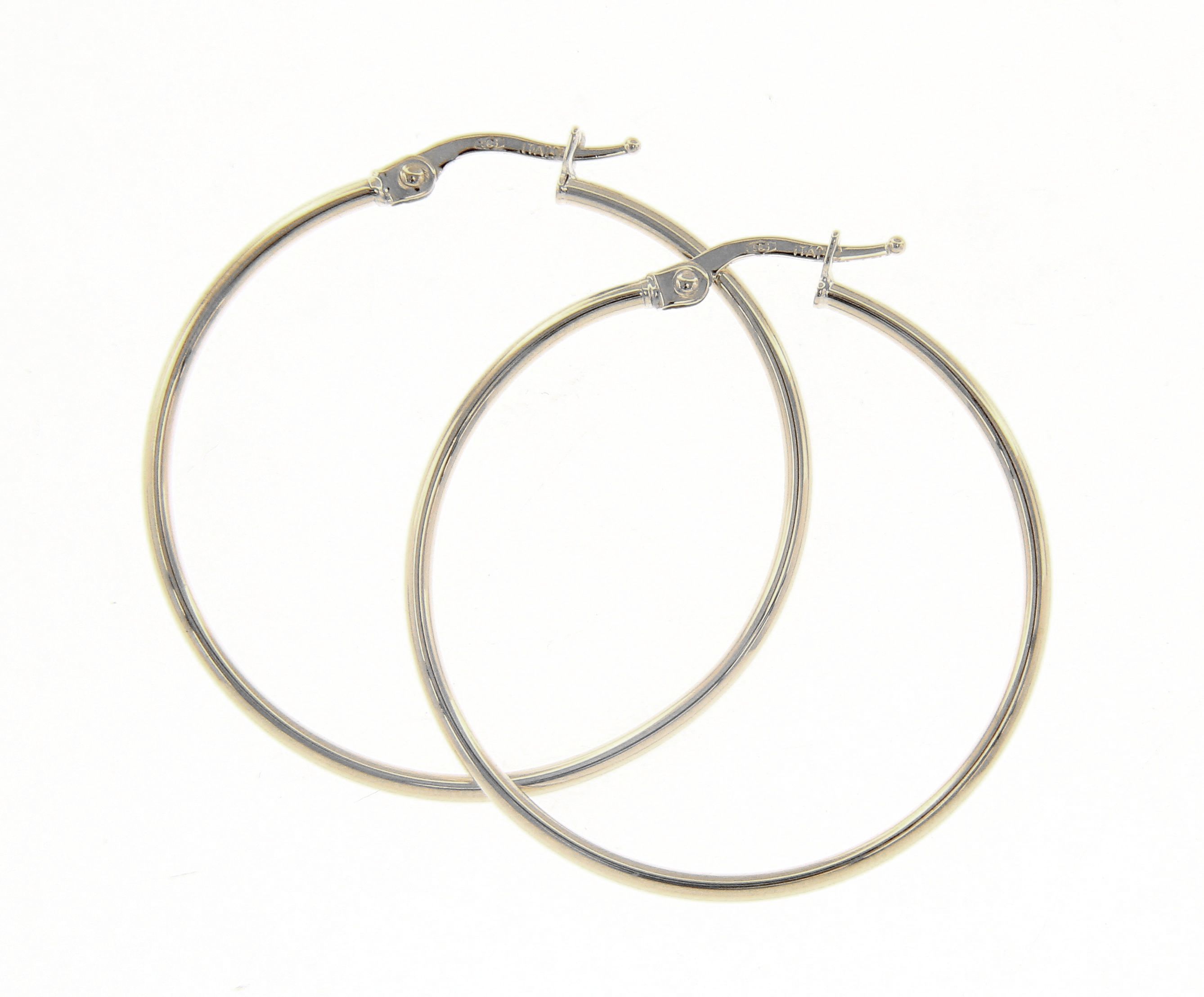 White gold hoop earrings 14k (code S219065)
